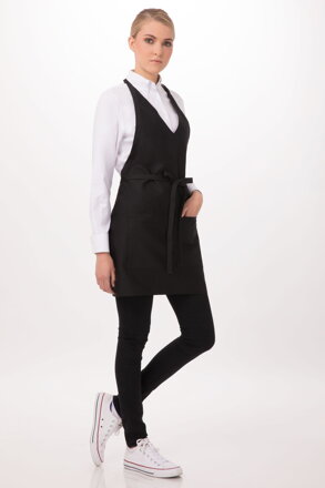 Čašnícka zástera  V-Neck Tuxedo Apron (F23)